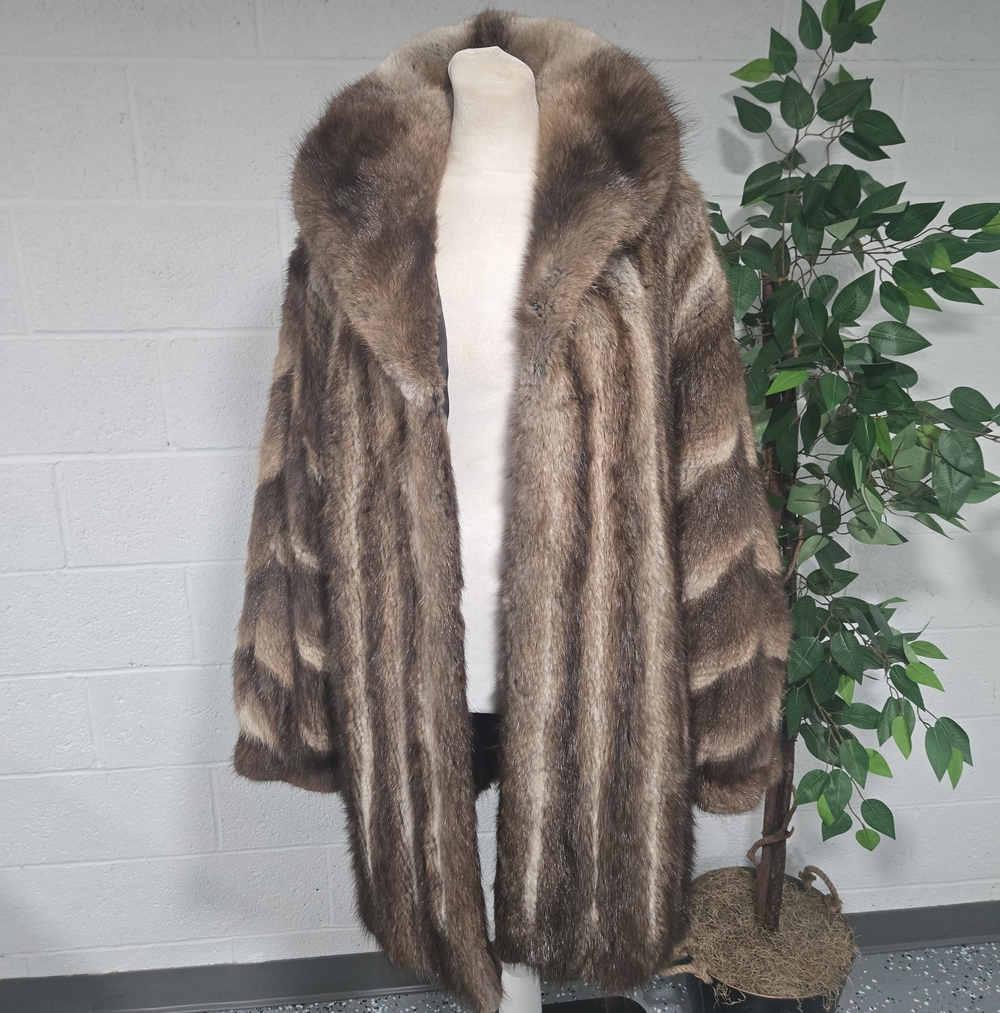 VTG 80s Luxury Mink Fur Swing Coat Small Medium Glam Mobwife